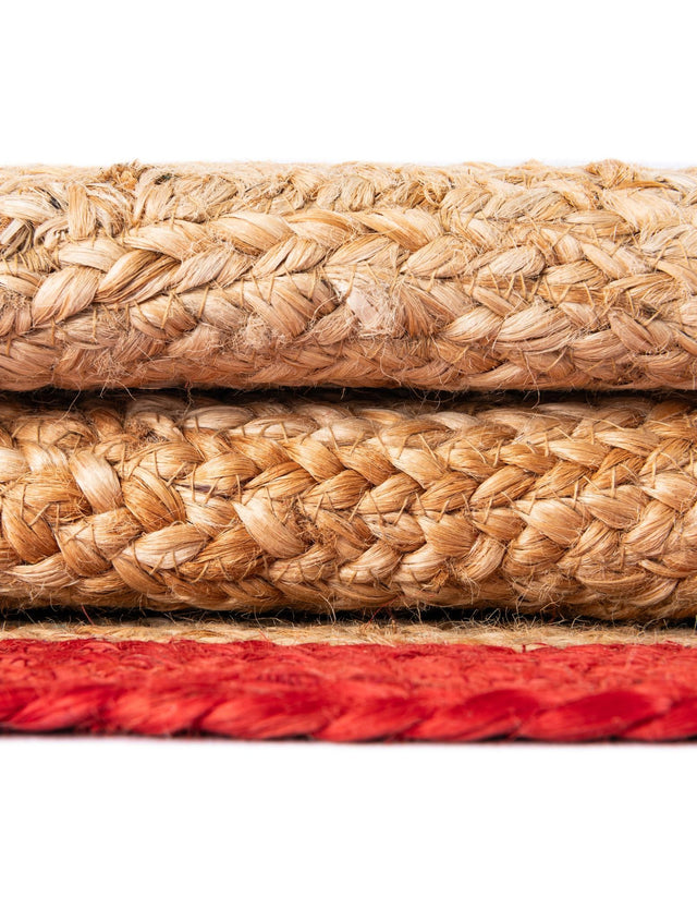 Seasonal Festive Red and Natural 2' 2 x 2' 2 Christmas Tree Skirt Round Area Rug 100% Jute All Natural Eco-Friendly Holiday Carpet Mat for Under Christmas Trees for Sale at Rug Engine