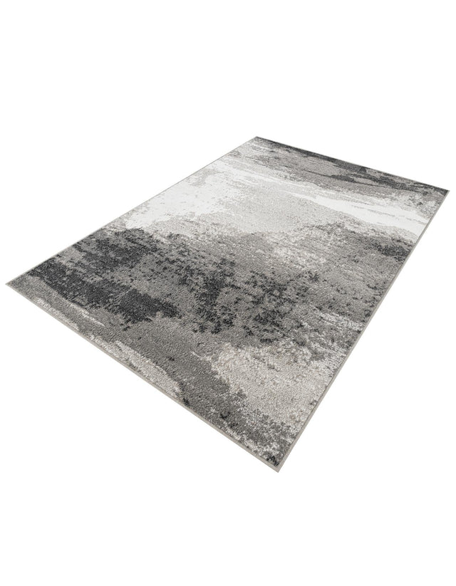 Black 5' 1 x 7' 1 Norge Rectangle Area Rug 100% Polypropylene Easy Clean Non Shed Stain Resistant Modern Carpet for Home Interior Design for Sale at Rug Engine