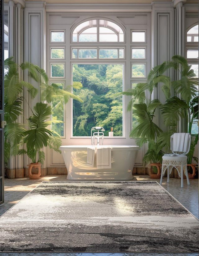 Black 2' x 3' 1 Norge Rectangle Area Rug 100% Polypropylene Easy Clean Non Shed Stain Resistant Modern Carpet for Home Interior Design for Sale at Rug Engine