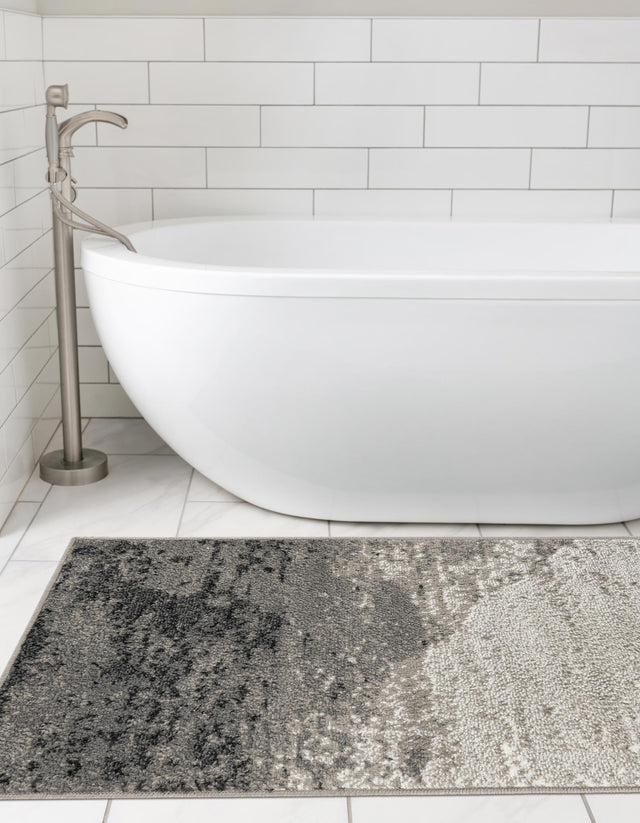 Black 2' 7 x 12' Norge Runner Area Rug 100% Polypropylene Easy Clean Non Shed Stain Resistant Modern Carpet for Home Interior Design for Sale at Rug Engine