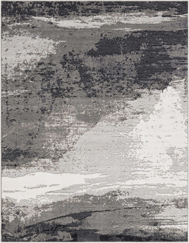 Black 7' 10 x 10' Norge Rectangle Area Rug 100% Polypropylene Easy Clean Non Shed Stain Resistant Modern Carpet for Home Interior Design for Sale at Rug Engine