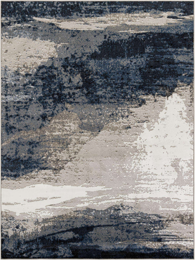 Blue 9' x 12' Norge Rectangle Area Rug 100% Polypropylene Easy Clean Non Shed Stain Resistant Modern Carpet for Home Interior Design for Sale at Rug Engine