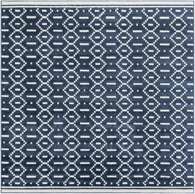 Blue 10' x 10' Norge Square Area Rug 100% Polypropylene Easy Clean Non Shed Stain Resistant Modern Carpet for Home Interior Design for Sale at Rug Engine