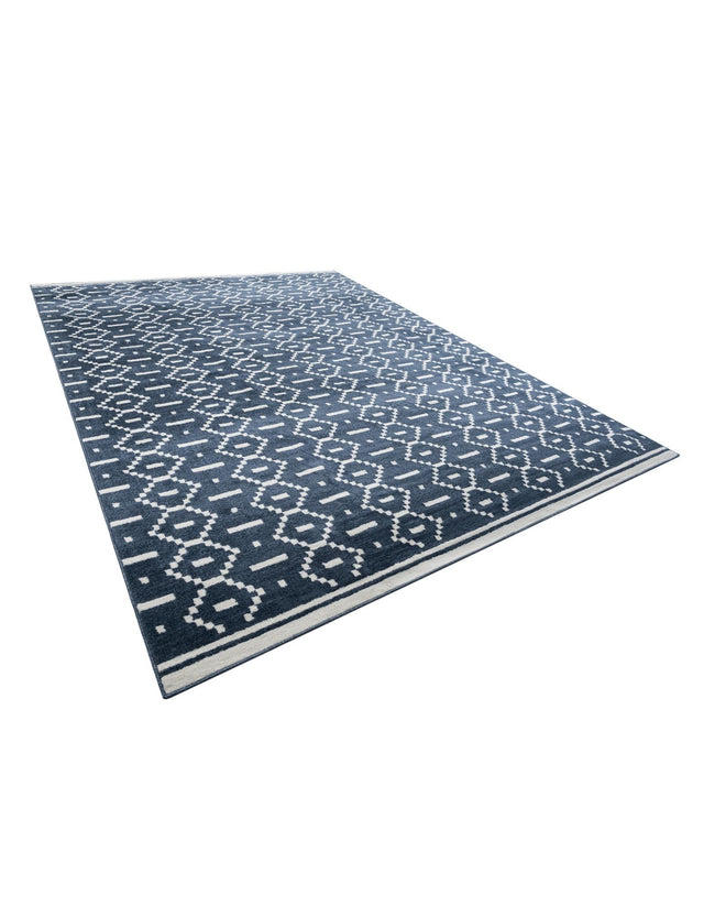 Blue 10' x 13' 1 Norge Rectangle Area Rug 100% Polypropylene Easy Clean Non Shed Stain Resistant Modern Carpet for Home Interior Design for Sale at Rug Engine