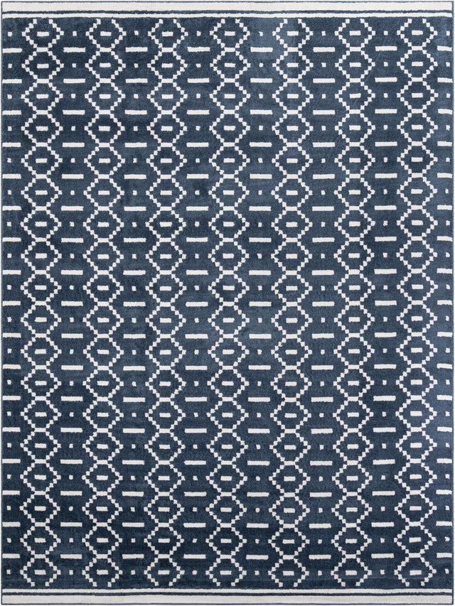 Blue 10' x 13' 1 Norge Rectangle Area Rug 100% Polypropylene Easy Clean Non Shed Stain Resistant Modern Carpet for Home Interior Design for Sale at Rug Engine