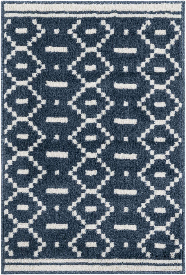 Blue 2' x 3' 1 Norge Rectangle Area Rug 100% Polypropylene Easy Clean Non Shed Stain Resistant Modern Carpet for Home Interior Design for Sale at Rug Engine