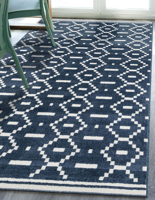 Blue 10' x 13' 1 Norge Rectangle Area Rug 100% Polypropylene Easy Clean Non Shed Stain Resistant Modern Carpet for Home Interior Design for Sale at Rug Engine