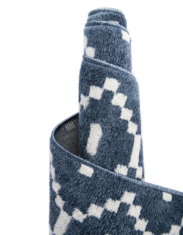 Blue 10' x 10' Norge Square Area Rug 100% Polypropylene Easy Clean Non Shed Stain Resistant Modern Carpet for Home Interior Design for Sale at Rug Engine