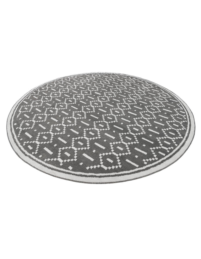 Gray 10' x 10' Norge Round Area Rug 100% Polypropylene Easy Clean Non Shed Stain Resistant Modern Carpet for Home Interior Design for Sale at Rug Engine