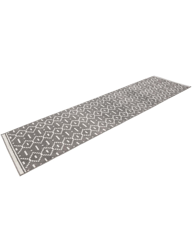 Gray 2' 7 x 10' Norge Runner Area Rug 100% Polypropylene Easy Clean Non Shed Stain Resistant Modern Carpet for Home Interior Design for Sale at Rug Engine