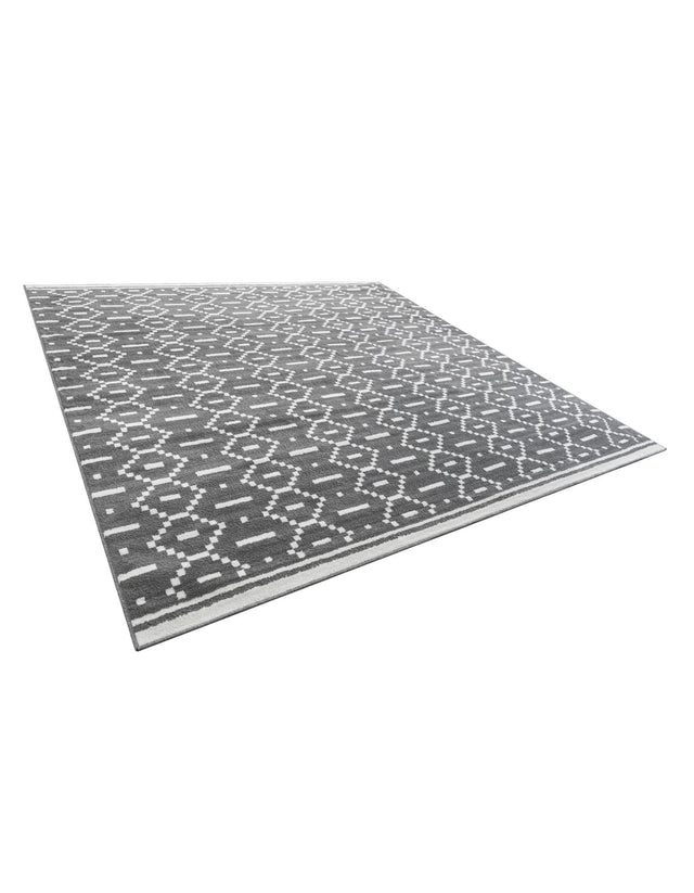 Gray 10' x 10' Norge Square Area Rug 100% Polypropylene Easy Clean Non Shed Stain Resistant Modern Carpet for Home Interior Design for Sale at Rug Engine