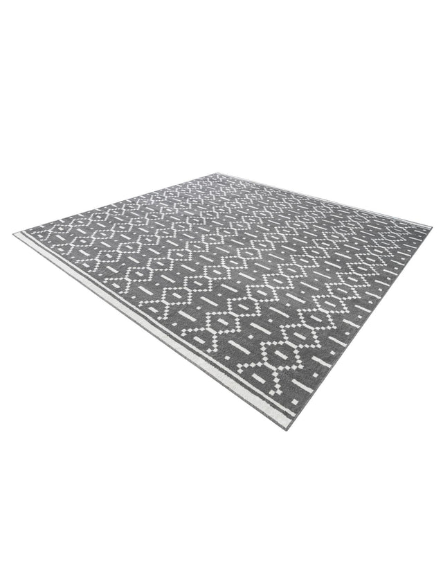 Gray 10' x 10' Norge Square Area Rug 100% Polypropylene Easy Clean Non Shed Stain Resistant Modern Carpet for Home Interior Design for Sale at Rug Engine