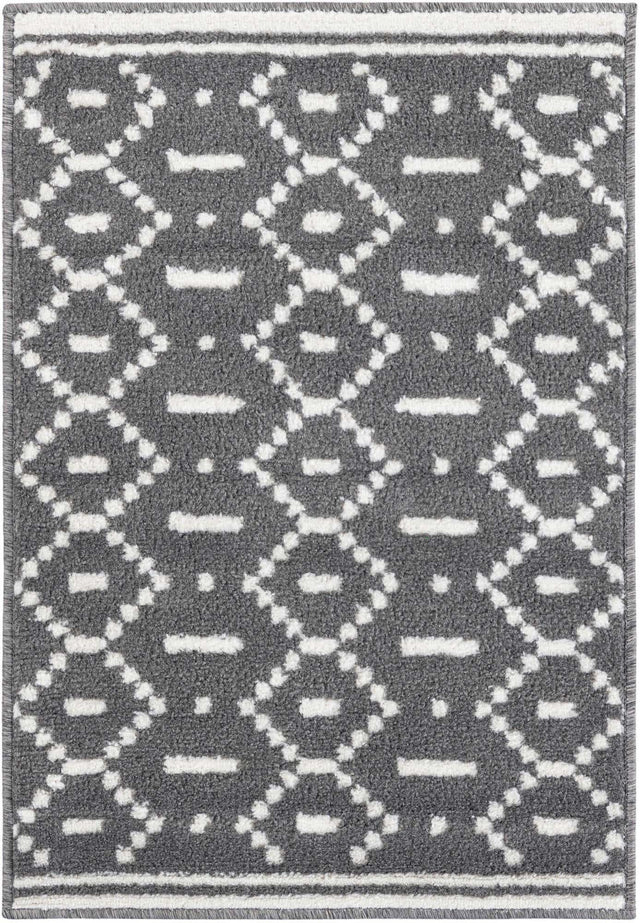 Gray 2' x 3' 1 Norge Rectangle Area Rug 100% Polypropylene Easy Clean Non Shed Stain Resistant Modern Carpet for Home Interior Design for Sale at Rug Engine