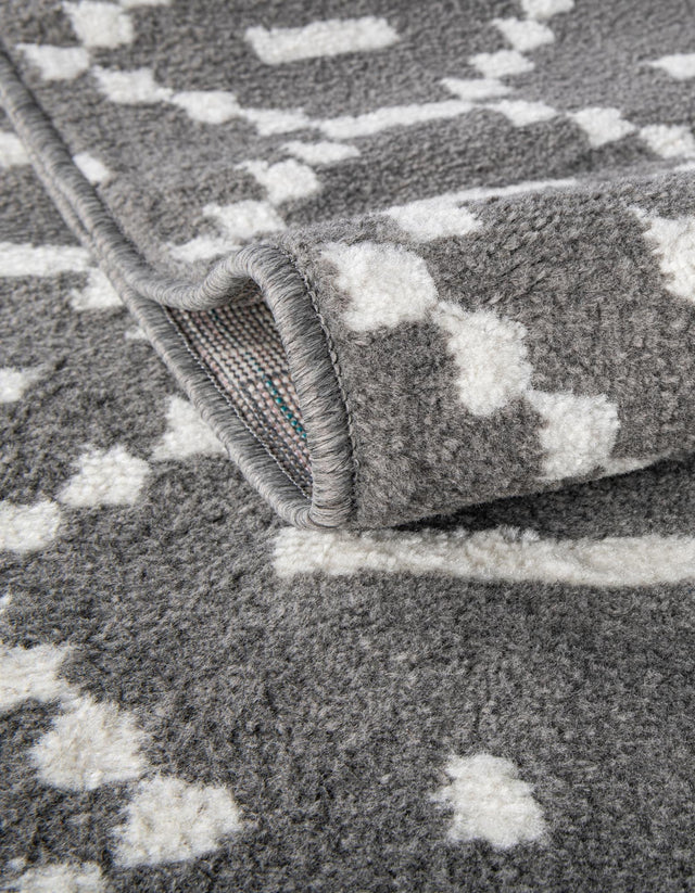 Gray 10' x 10' Norge Round Area Rug 100% Polypropylene Easy Clean Non Shed Stain Resistant Modern Carpet for Home Interior Design for Sale at Rug Engine