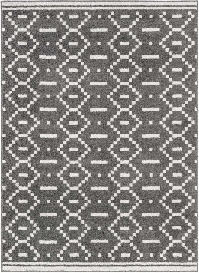Gray 5' 1 x 7' 1 Norge Rectangle Area Rug 100% Polypropylene Easy Clean Non Shed Stain Resistant Modern Carpet for Home Interior Design for Sale at Rug Engine