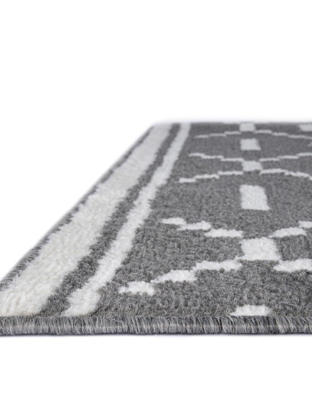 Gray 2' 7 x 10' Norge Runner Area Rug 100% Polypropylene Easy Clean Non Shed Stain Resistant Modern Carpet for Home Interior Design for Sale at Rug Engine