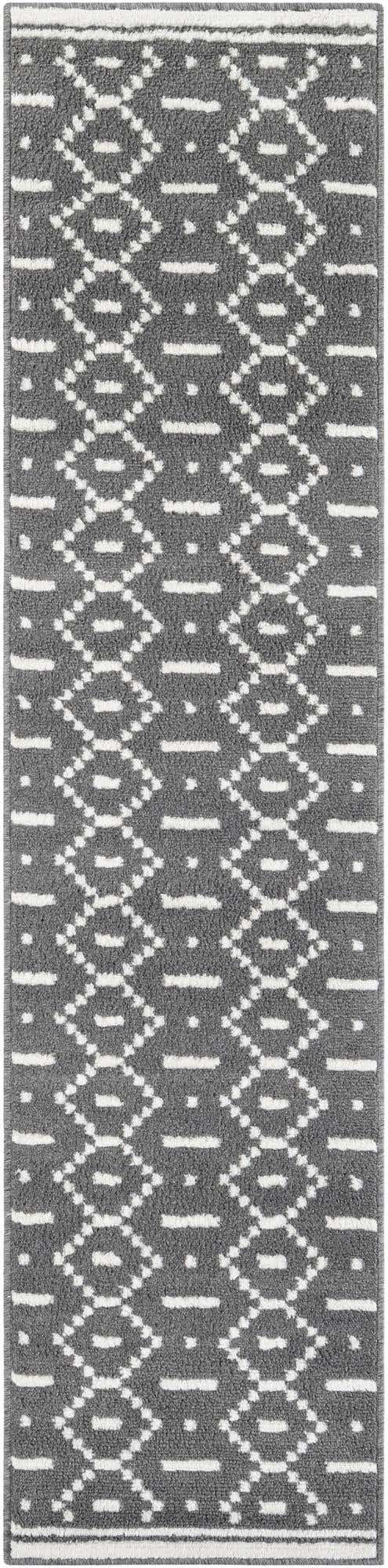Gray 2' x 8' Norge Runner Area Rug 100% Polypropylene Easy Clean Non Shed Stain Resistant Modern Carpet for Home Interior Design for Sale at Rug Engine