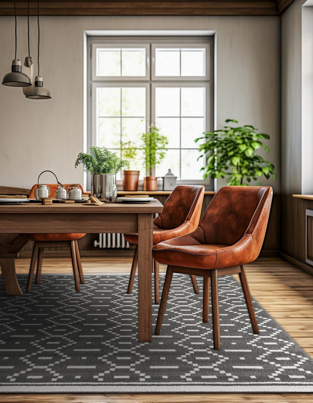 Gray 10' x 10' Norge Square Area Rug 100% Polypropylene Easy Clean Non Shed Stain Resistant Modern Carpet for Home Interior Design for Sale at Rug Engine