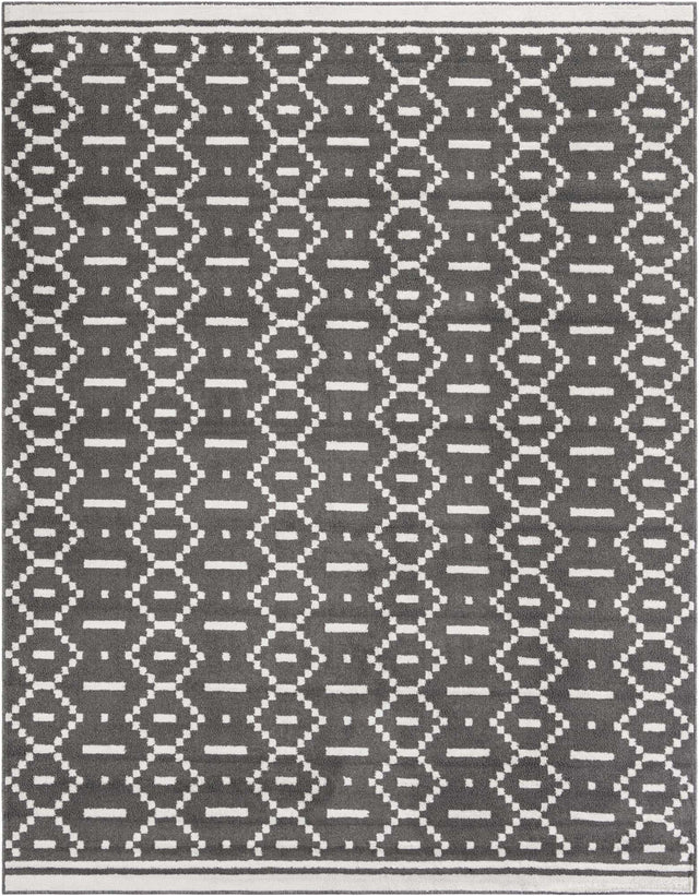 Gray 7' 10 x 10' Norge Rectangle Area Rug 100% Polypropylene Easy Clean Non Shed Stain Resistant Modern Carpet for Home Interior Design for Sale at Rug Engine