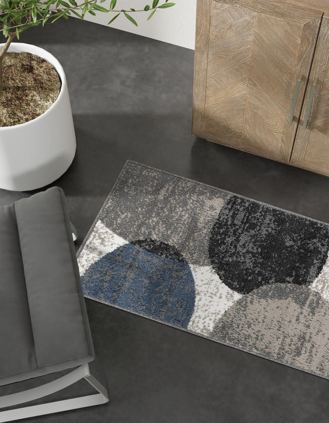 Multicolor 2' 7 x 12' Norge Runner Area Rug 100% Polypropylene Easy Clean Non Shed Stain Resistant Modern Carpet for Home Interior Design for Sale at Rug Engine