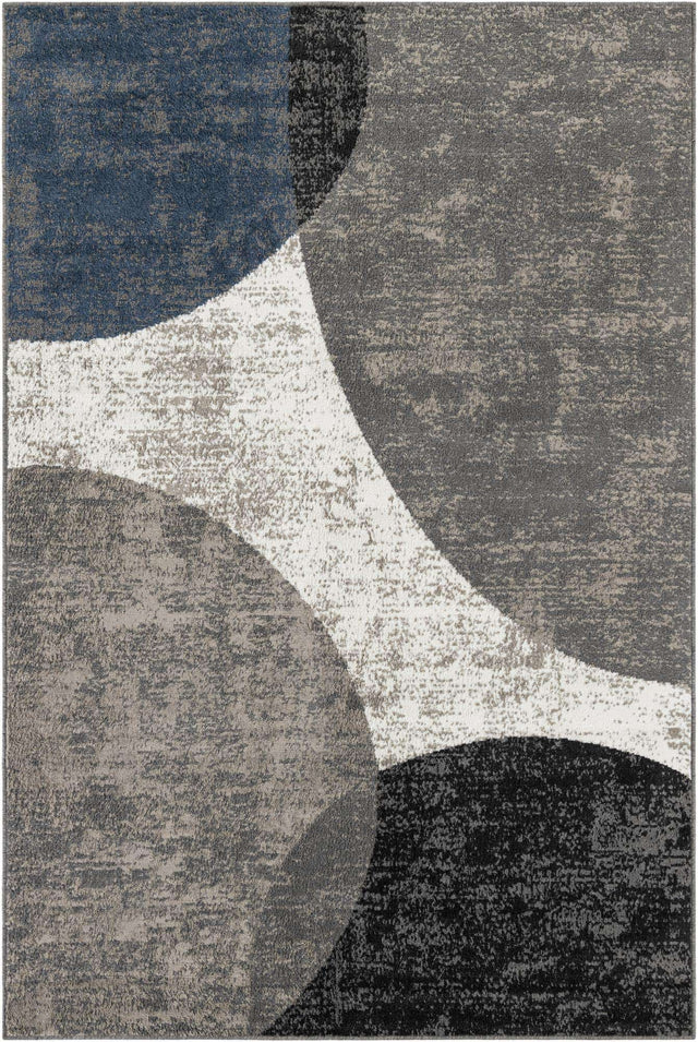 Multicolor 6' 1 x 9' Norge Rectangle Area Rug 100% Polypropylene Easy Clean Non Shed Stain Resistant Modern Carpet for Home Interior Design for Sale at Rug Engine