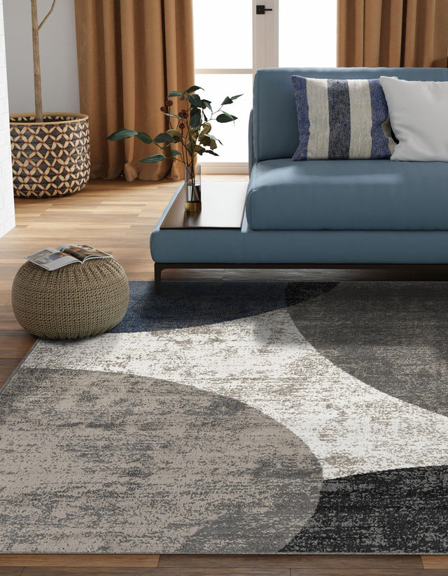 Multicolor 7' 10 x 7' 10 Norge Square Area Rug 100% Polypropylene Easy Clean Non Shed Stain Resistant Modern Carpet for Home Interior Design for Sale at Rug Engine