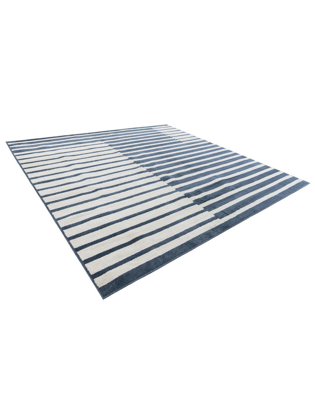 Blue 10' x 10' Norge Square Area Rug 100% Polypropylene Easy Clean Non Shed Stain Resistant Modern Carpet for Home Interior Design for Sale at Rug Engine