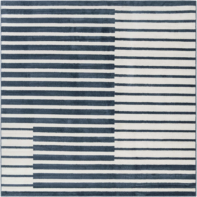 Blue 10' x 10' Norge Square Area Rug 100% Polypropylene Easy Clean Non Shed Stain Resistant Modern Carpet for Home Interior Design for Sale at Rug Engine
