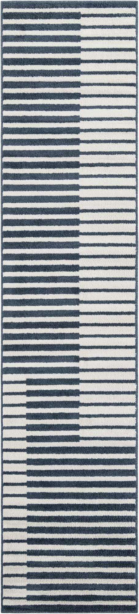 Blue 2' 7 x 12' Norge Runner Area Rug 100% Polypropylene Easy Clean Non Shed Stain Resistant Modern Carpet for Home Interior Design for Sale at Rug Engine