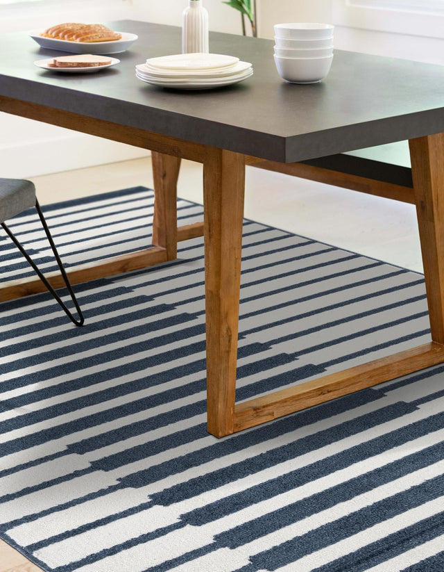 Blue 10' x 13' 1 Norge Rectangle Area Rug 100% Polypropylene Easy Clean Non Shed Stain Resistant Modern Carpet for Home Interior Design for Sale at Rug Engine