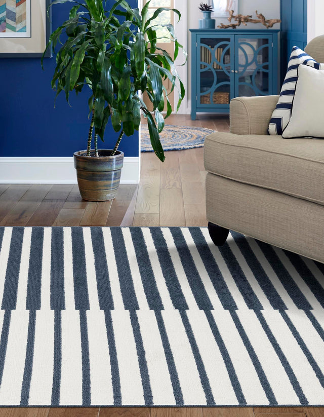 Blue 10' x 13' 1 Norge Rectangle Area Rug 100% Polypropylene Easy Clean Non Shed Stain Resistant Modern Carpet for Home Interior Design for Sale at Rug Engine