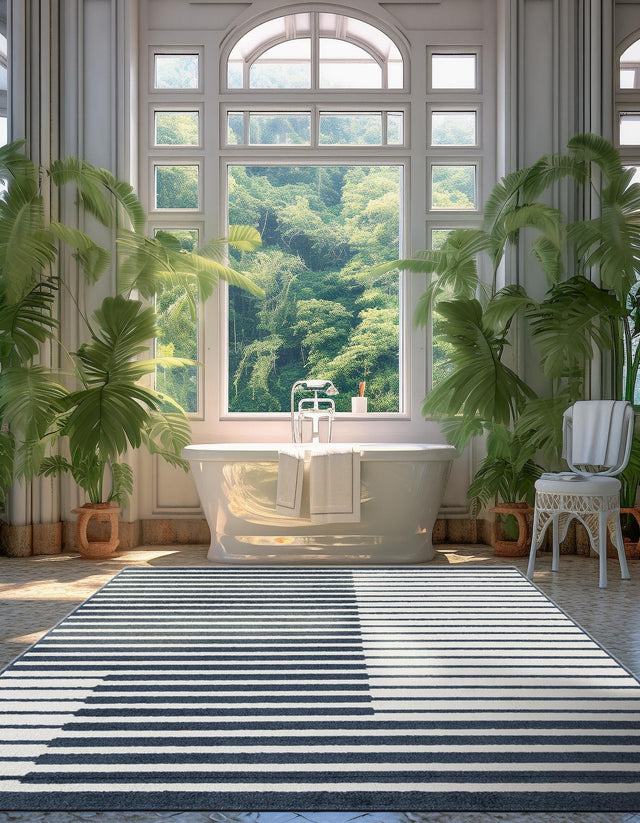 Blue 10' x 13' 1 Norge Rectangle Area Rug 100% Polypropylene Easy Clean Non Shed Stain Resistant Modern Carpet for Home Interior Design for Sale at Rug Engine