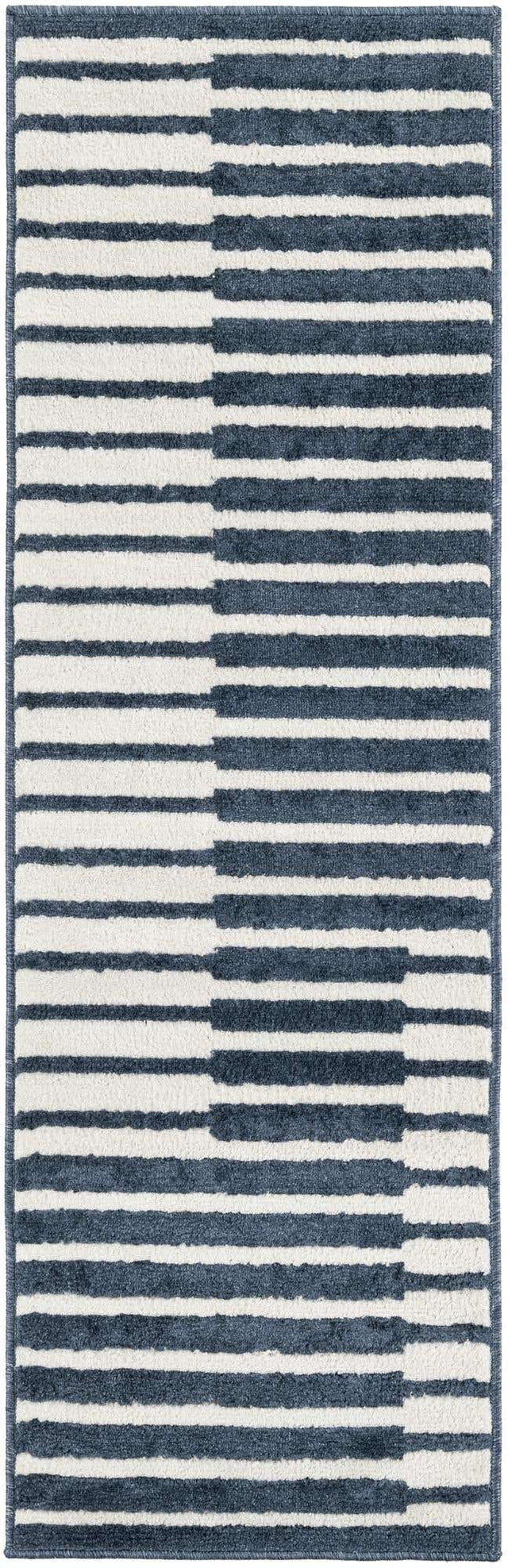 Blue 2' x 6' 1 Norge Runner Area Rug 100% Polypropylene Easy Clean Non Shed Stain Resistant Modern Carpet for Home Interior Design for Sale at Rug Engine