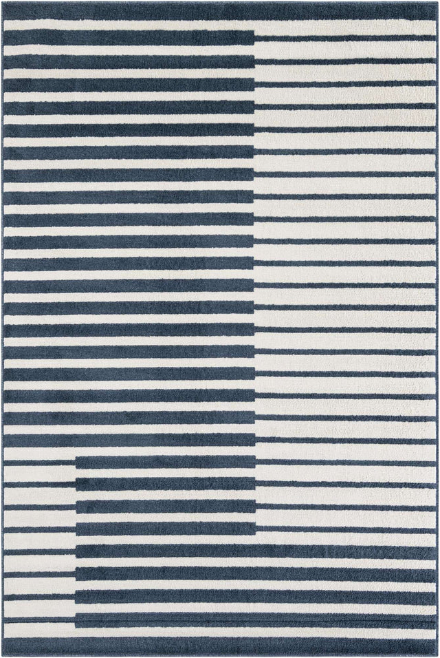 Blue 6' 1 x 9' Norge Rectangle Area Rug 100% Polypropylene Easy Clean Non Shed Stain Resistant Modern Carpet for Home Interior Design for Sale at Rug Engine