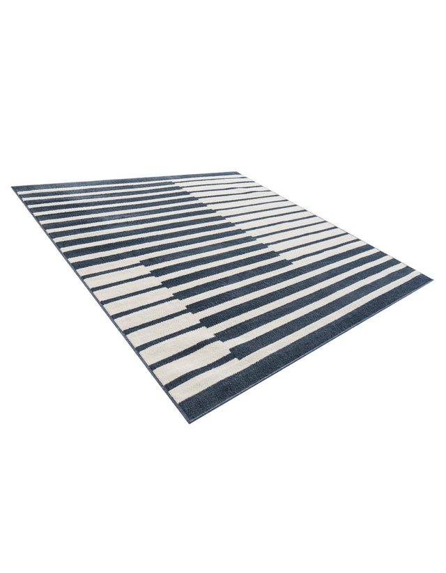 Blue 7' 10 x 7' 10 Norge Square Area Rug 100% Polypropylene Easy Clean Non Shed Stain Resistant Modern Carpet for Home Interior Design for Sale at Rug Engine