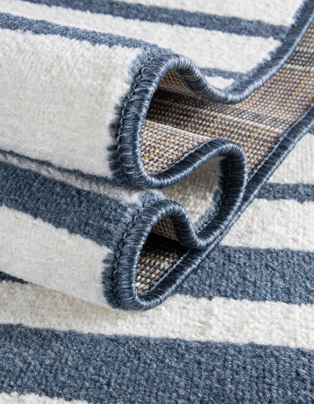 Blue 7' 10 x 7' 10 Norge Square Area Rug 100% Polypropylene Easy Clean Non Shed Stain Resistant Modern Carpet for Home Interior Design for Sale at Rug Engine