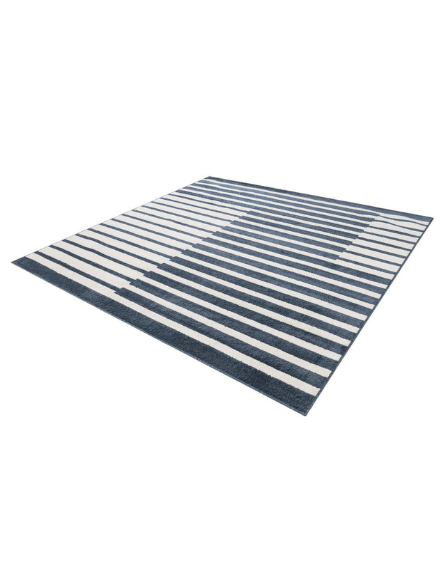 Blue 7' 10 x 7' 10 Norge Square Area Rug 100% Polypropylene Easy Clean Non Shed Stain Resistant Modern Carpet for Home Interior Design for Sale at Rug Engine