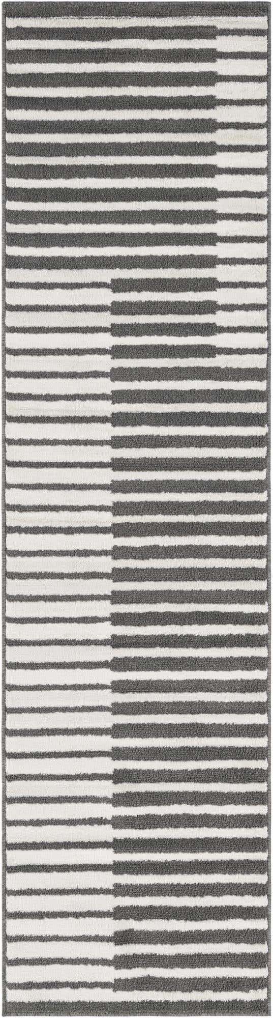 Gray 2' 7 x 10' Norge Runner Area Rug 100% Polypropylene Easy Clean Non Shed Stain Resistant Modern Carpet for Home Interior Design for Sale at Rug Engine