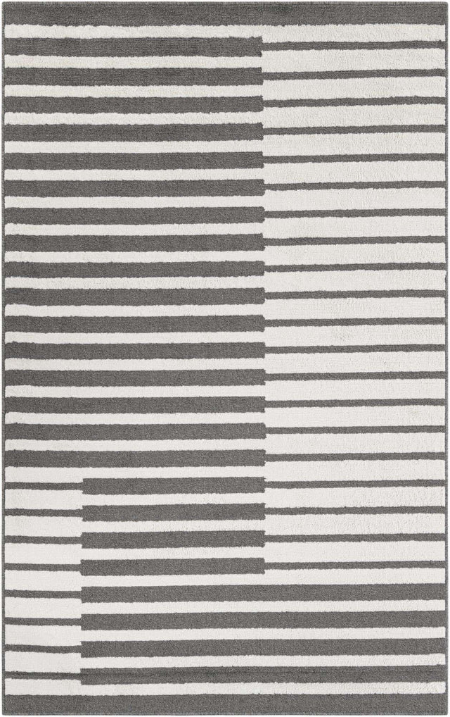 Gray 5' 1 x 8' Norge Rectangle Area Rug 100% Polypropylene Easy Clean Non Shed Stain Resistant Modern Carpet for Home Interior Design for Sale at Rug Engine