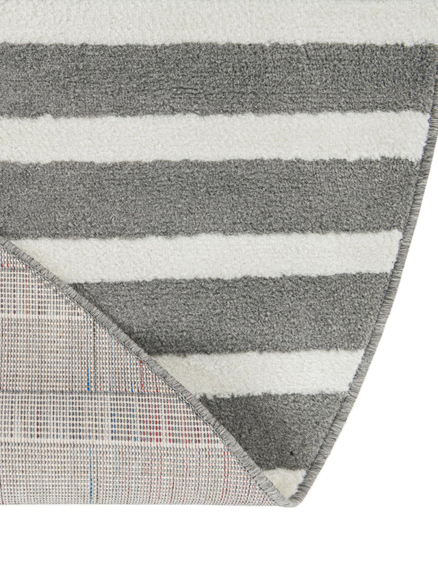 Gray 4' 1 x 4' 1 Norge Round Area Rug 100% Polypropylene Easy Clean Non Shed Stain Resistant Modern Carpet for Home Interior Design for Sale at Rug Engine