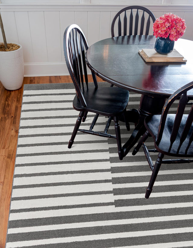 Gray 10' x 10' Norge Square Area Rug 100% Polypropylene Easy Clean Non Shed Stain Resistant Modern Carpet for Home Interior Design for Sale at Rug Engine