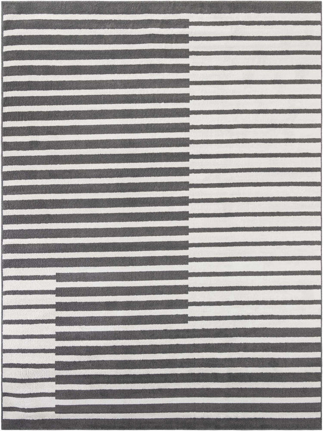 Gray 9' x 12' Norge Rectangle Area Rug 100% Polypropylene Easy Clean Non Shed Stain Resistant Modern Carpet for Home Interior Design for Sale at Rug Engine
