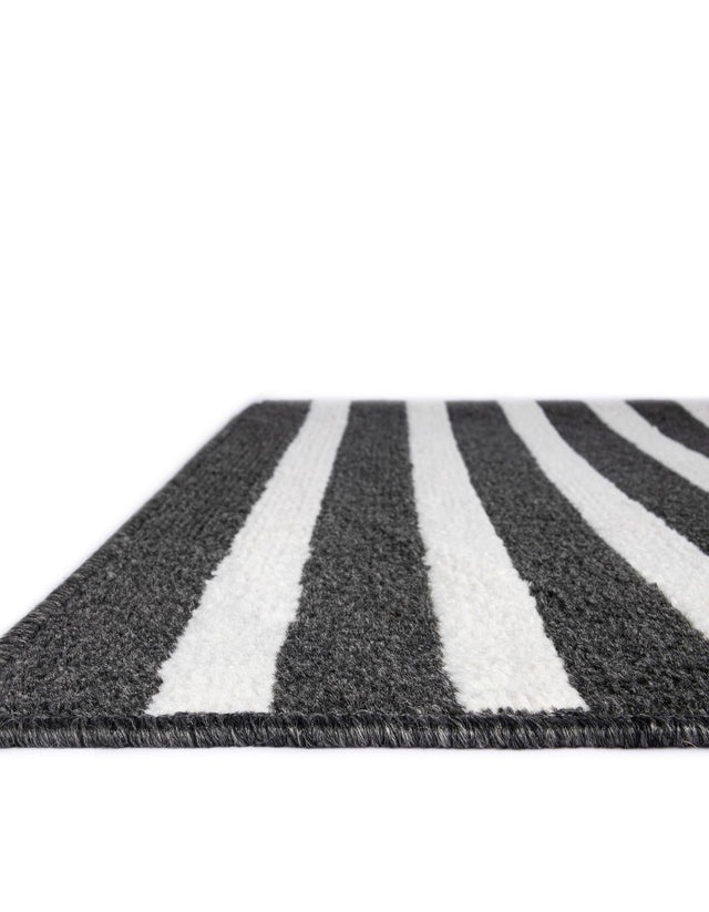 Black 9' x 12' Norge Rectangle Area Rug 100% Polypropylene Easy Clean Non Shed Stain Resistant Modern Carpet for Home Interior Design for Sale at Rug Engine