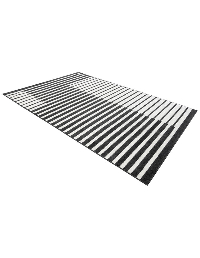 Black 6' 1 x 9' Norge Rectangle Area Rug 100% Polypropylene Easy Clean Non Shed Stain Resistant Modern Carpet for Home Interior Design for Sale at Rug Engine