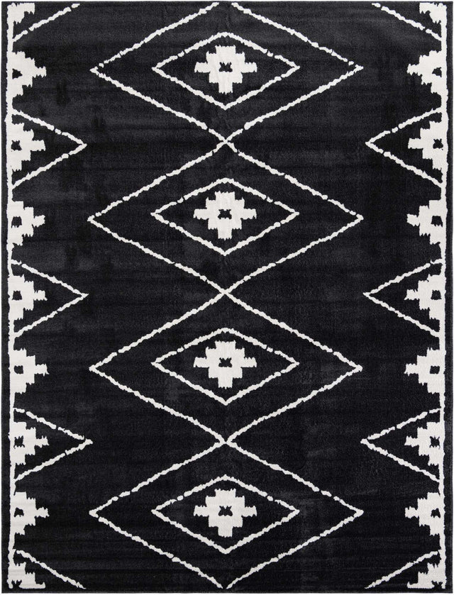 Black 10' x 13' 1 Norge Rectangle Area Rug 100% Polypropylene Easy Clean Non Shed Stain Resistant Modern Carpet for Home Interior Design for Sale at Rug Engine