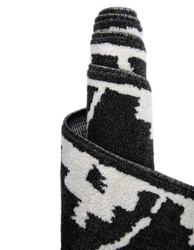 Black 2' x 3' 1 Norge Rectangle Area Rug 100% Polypropylene Easy Clean Non Shed Stain Resistant Modern Carpet for Home Interior Design for Sale at Rug Engine