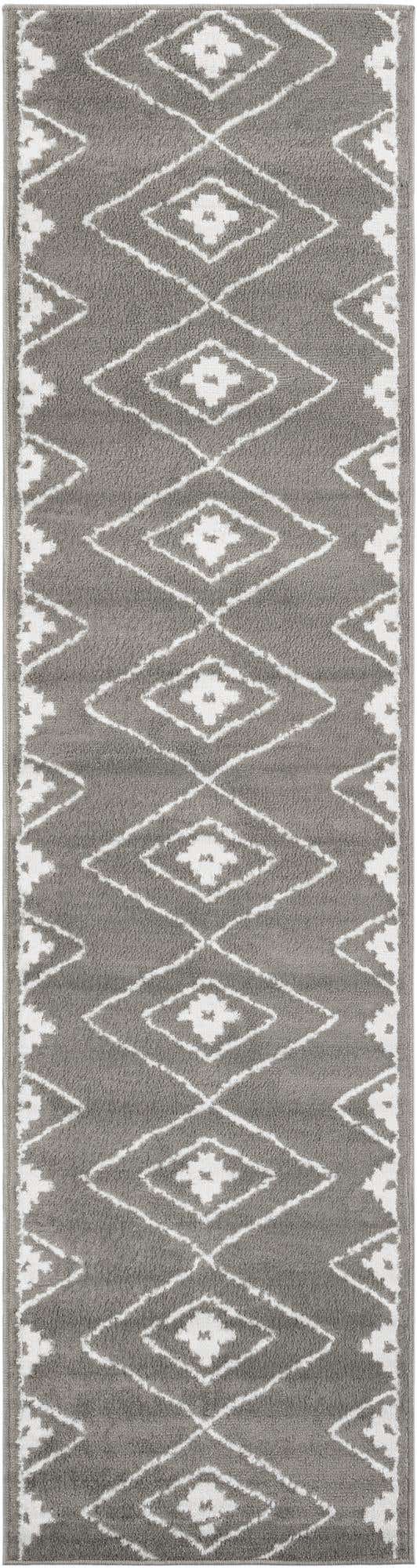 Gray 2' 7 x 10' Norge Runner Area Rug 100% Polypropylene Easy Clean Non Shed Stain Resistant Modern Carpet for Home Interior Design for Sale at Rug Engine