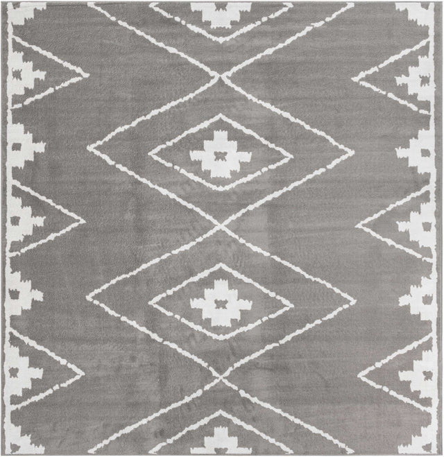Gray 10' x 10' Norge Square Area Rug 100% Polypropylene Easy Clean Non Shed Stain Resistant Modern Carpet for Home Interior Design for Sale at Rug Engine