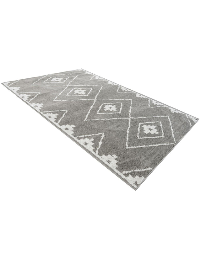 Gray 6' 1 x 9' Norge Rectangle Area Rug 100% Polypropylene Easy Clean Non Shed Stain Resistant Modern Carpet for Home Interior Design for Sale at Rug Engine