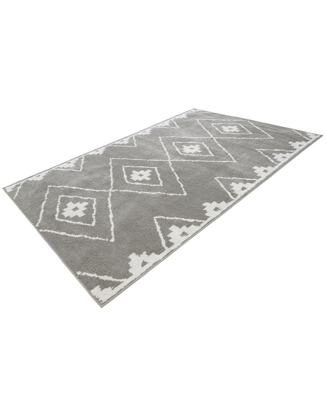 Gray 6' 1 x 9' Norge Rectangle Area Rug 100% Polypropylene Easy Clean Non Shed Stain Resistant Modern Carpet for Home Interior Design for Sale at Rug Engine